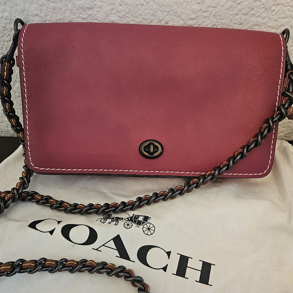 Coach Pink/Brown Leather Women's Bag